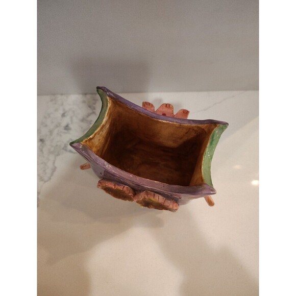 Studio Art Pottery Clay Hoot Owl Signed Figurine Handmade W/ Flippy Tail  Unique - Picture 10 of 11